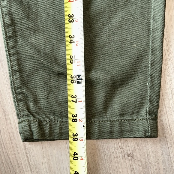Time & Tru Paper Bag  Pants SZ 14 Olive Green Baggy Straight Leg - Picture 11 of 13